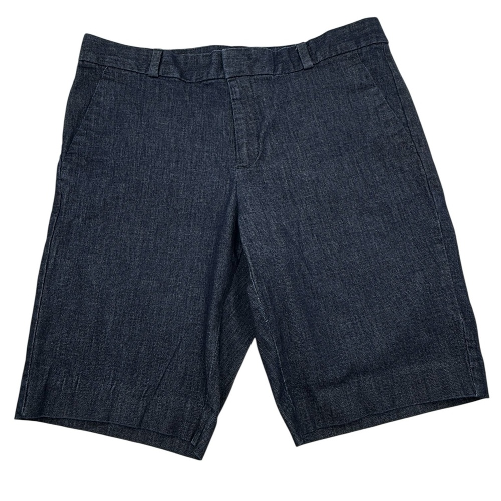 Banana Republic Women Bermuda Denim‎ Dress Shorts Zip Cotton Blue Size 27